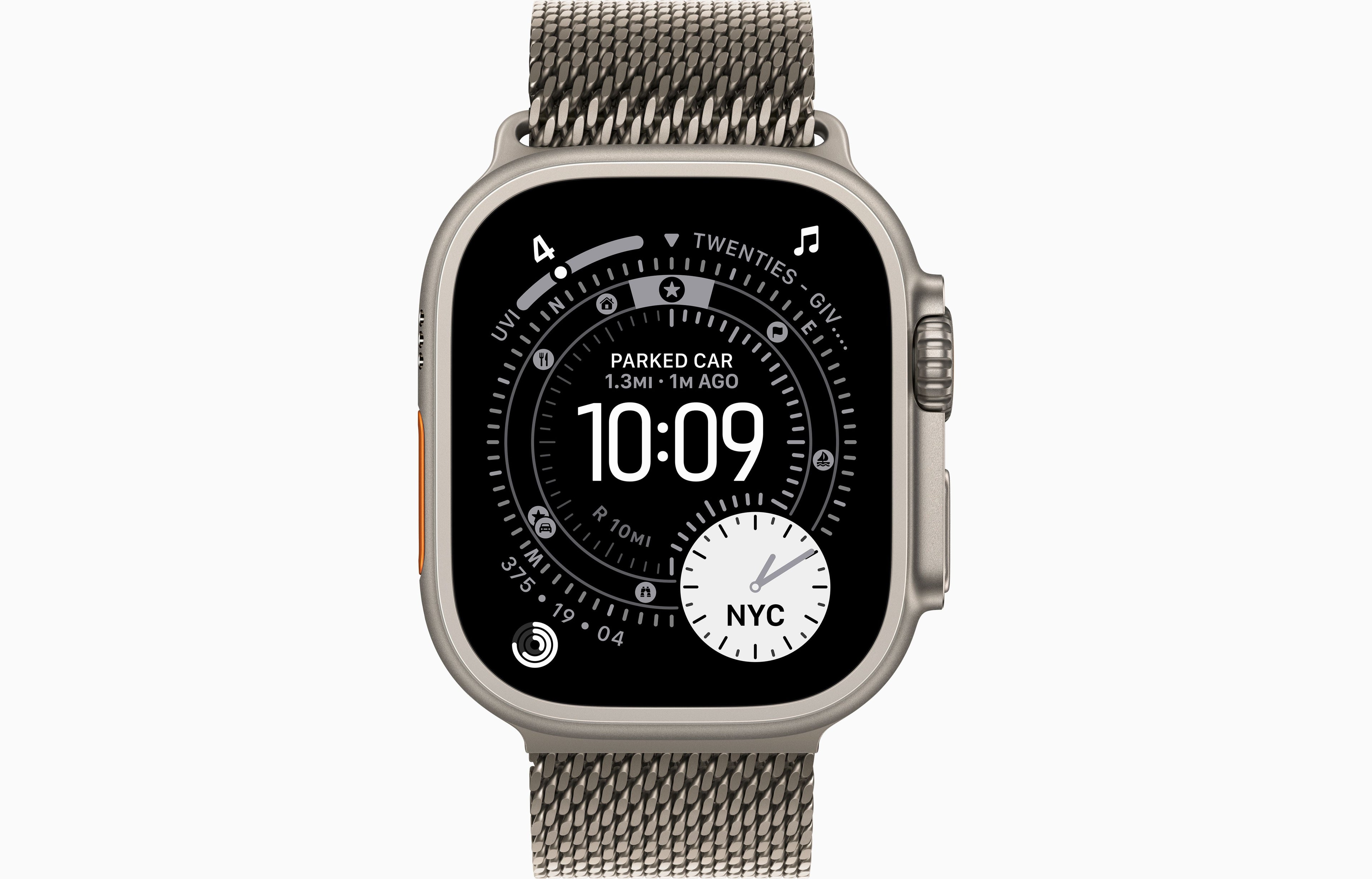 Apple Watch Ultra 3 GPS + Cellular 49mm Natural Titanium Case with Natural Titanium Milanese Loop