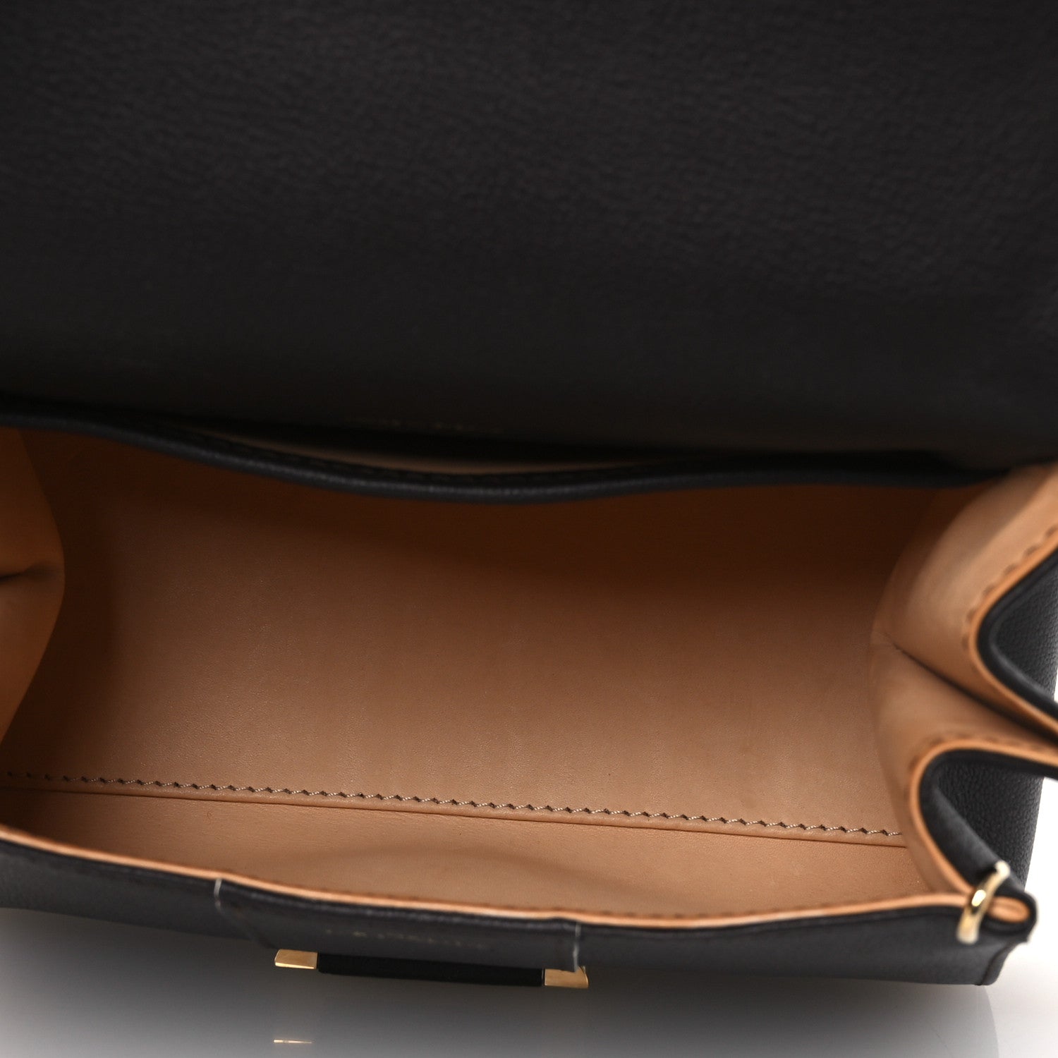 Grained Calfskin Bi-Color Brillant Mini Satchel Black