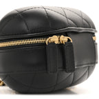 Lambskin Quilted CC Bubble Vanity Case With Chain Black