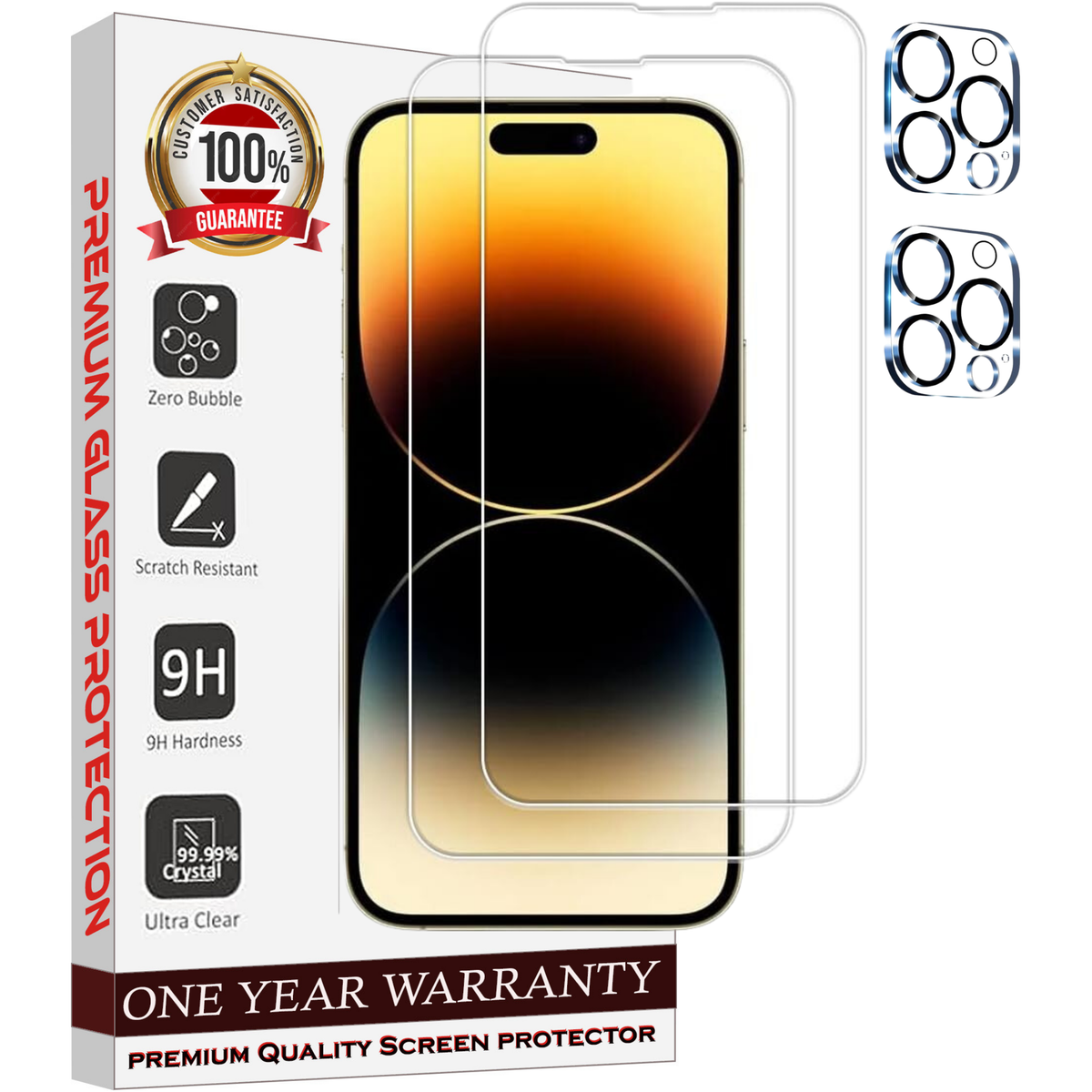 Entronix Clear Screen Protector & Camera Lens Protector Compatible with iPhone 16 Pro - 4-Piece Combo