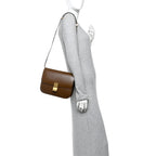 Box Calfskin Medium Classic Box Flap Bag Camel