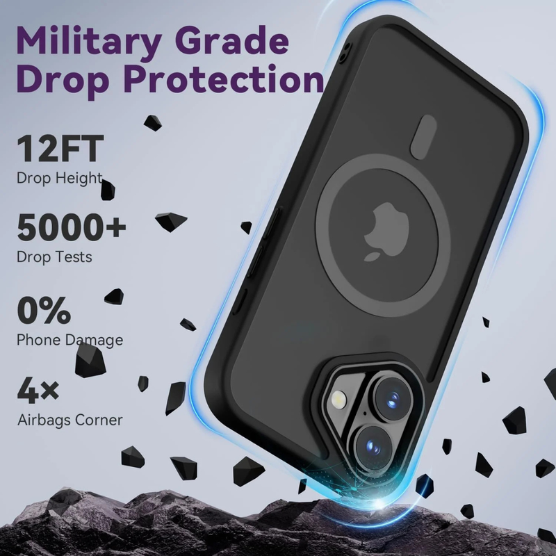 Entronix Bundle Compatible with iPhone 17 - [Magnetic] Translucent Matte Case & 2 Clear Screen Protectors