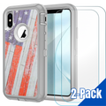 Entronix Bundle Compatible with iPhone XS Max - Heavy Duty Case & 2 Clear Screen Protectors