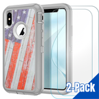 Entronix Bundle Compatible with iPhone XS Max - Heavy Duty Case & 2 Clear Screen Protectors