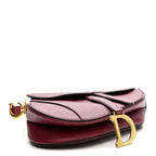 Grained Calfskin Saddle Bag Red