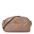 Calfskin Matelasse Small GG Marmont Chain Shoulder Bag Porcelain Rose
