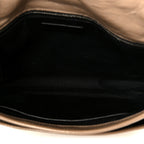 Crinkled Calfskin Matelasse Monogram Medium Niki Chain Satchel Light Taupe