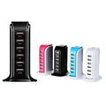 6 USB Colorful Tower for Every Desk at Home or Office charge any Gadget