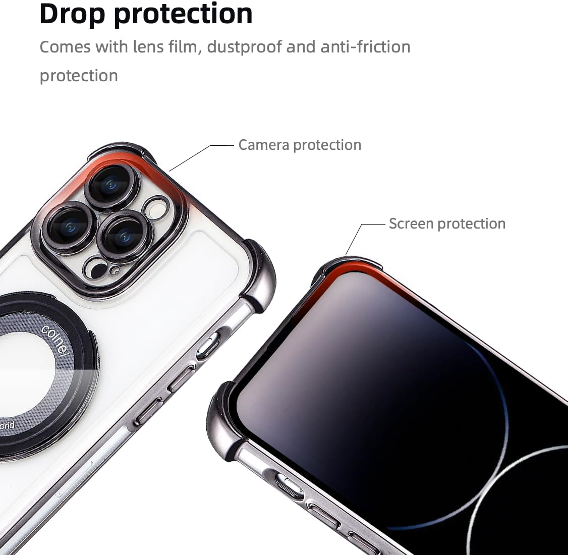 Entronix [Magnetic] Case Compatible with iPhone 16 - [Clear Back] Luxury Glossy Gripstand