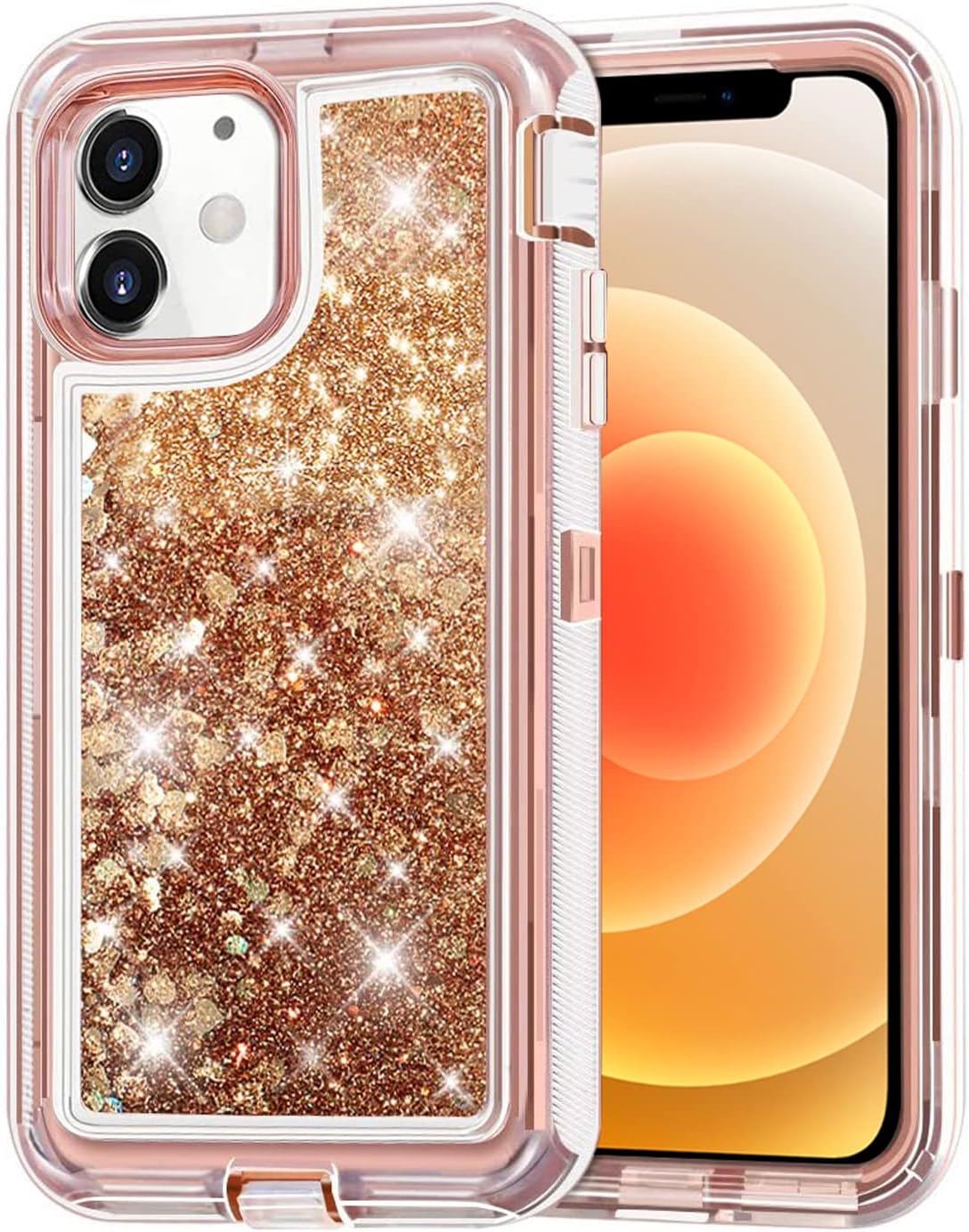Entronix Case Compatible with iPhone 11 - Liquid Glitter Triple-Layer Heavy Duty Protection