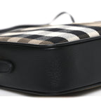 Giant Check Calfskin Small Camera Bag Black