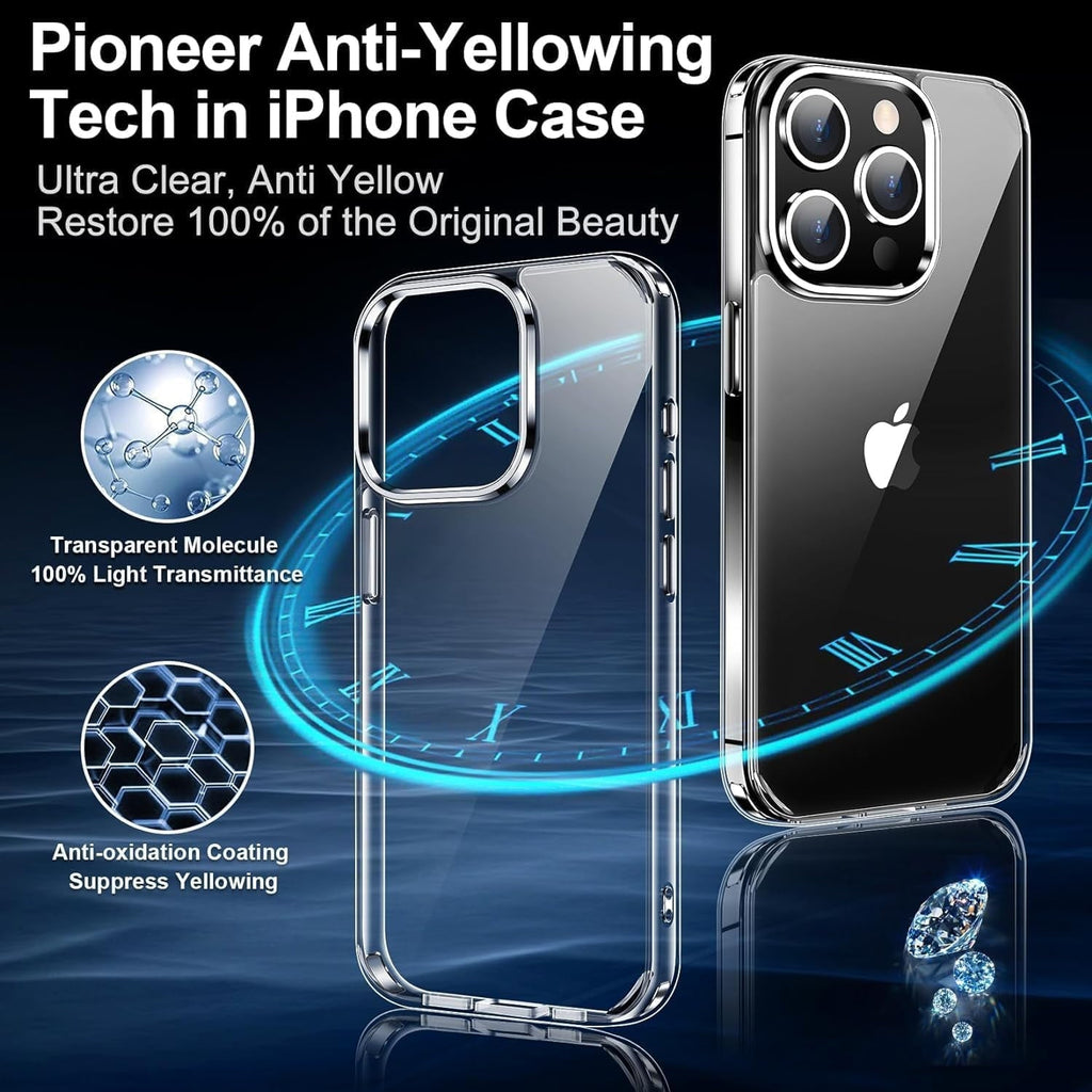 Entronix Bundle Compatible with iPhone 14 - [Hard] Clear Case & 2 Clear Screen Protectors