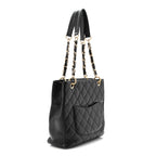 Caviar Quilted Petit Shopping Tote PST Black