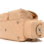 Calfskin Quilted Small Cambon Multipocket Reporter Beige