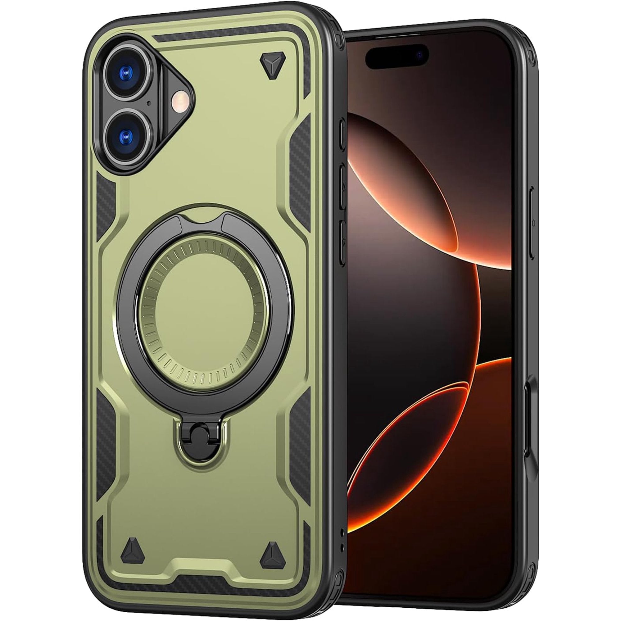 Entronix [Magnetic] Case Compatible with iPhone 16 - Rugged Armor Gripstand