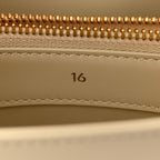 Satinated Calfskin Small 16 Top Handle Bag Beige