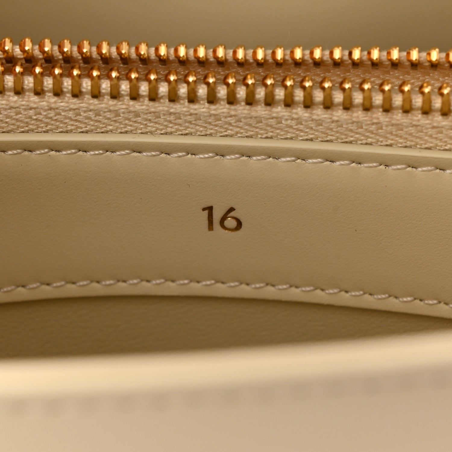 Satinated Calfskin Small 16 Top Handle Bag Beige