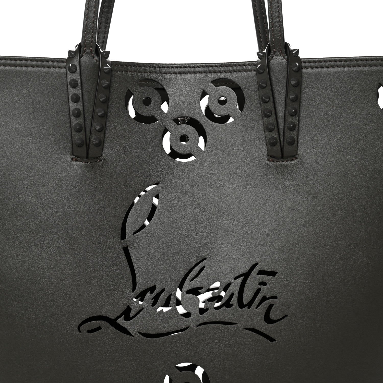 Calfskin Paris CL Logo Perforated Cabata Tote Rocket