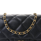 Iridescent Caviar Quilted Mini My Perfect Flap Black