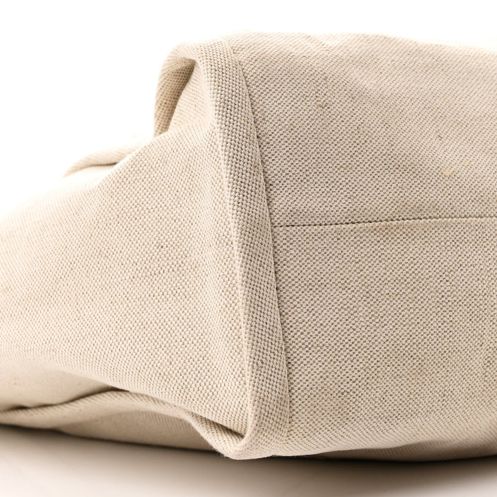 Linen Vitello Large Logo Tote Natural