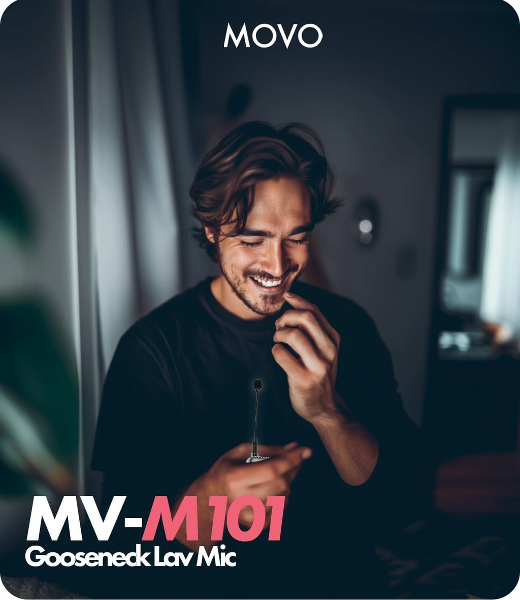 Movo MV-M101 Gooseneck Lav Mic Pack for 2