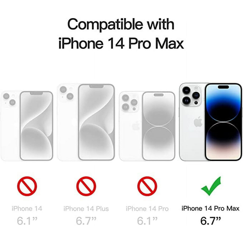 Entronix [Magnetic] Case Compatible with iPhone 14 Pro Max - [Hard Back] Thick Clear