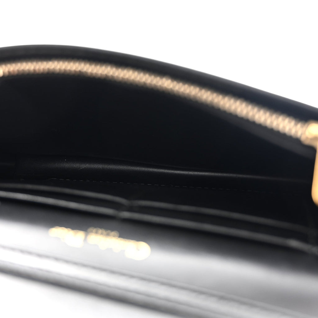 Calfskin J'Adior Wallet on Chain Pouch Black