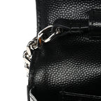 Grain De Poudre Matelasse Chevron Monogram Chain Wallet  Black