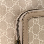 GG Supreme Monogram Azalea Calfskin Retro Interlocking G Buckle Backpack Beige Mystic White