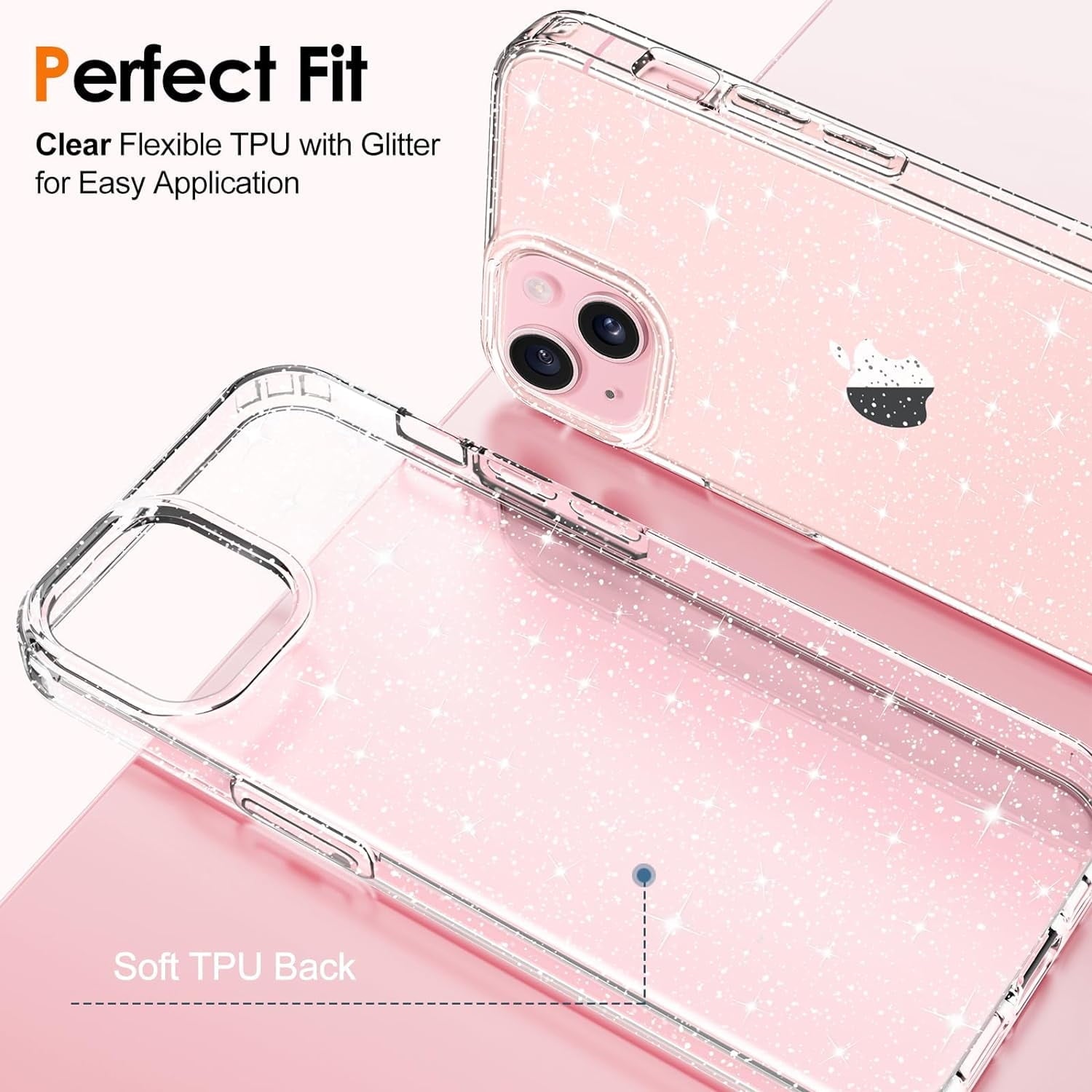 Entronix Case Compatible with iPhone 16E - [Hard Back] Glitter Clear