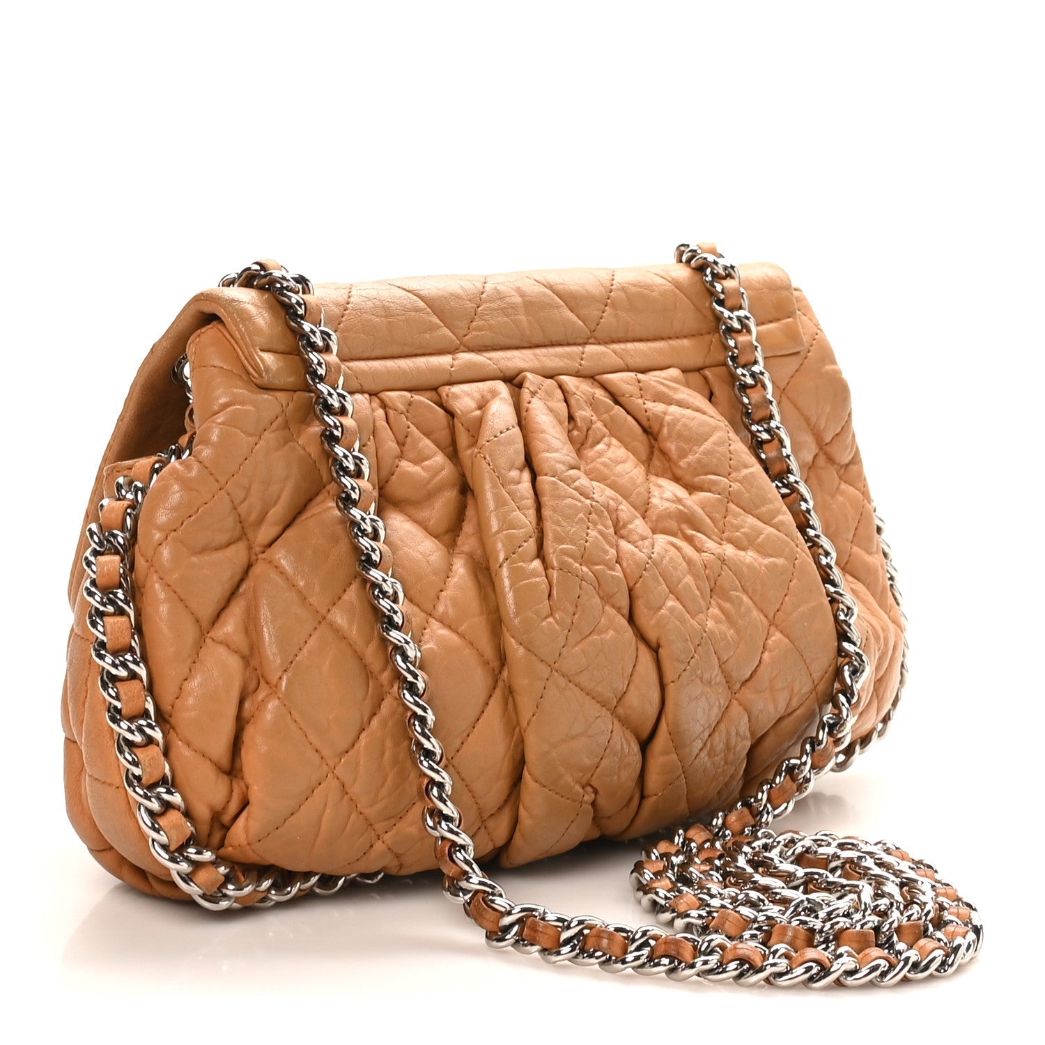 Washed Lambskin Medium Chain Around Messenger Brown