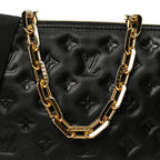 Lambskin Embossed Monogram Coussin PM Black