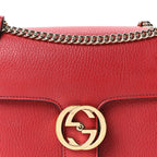 Dollar Calfskin Small Interlocking G Shoulder Bag Red