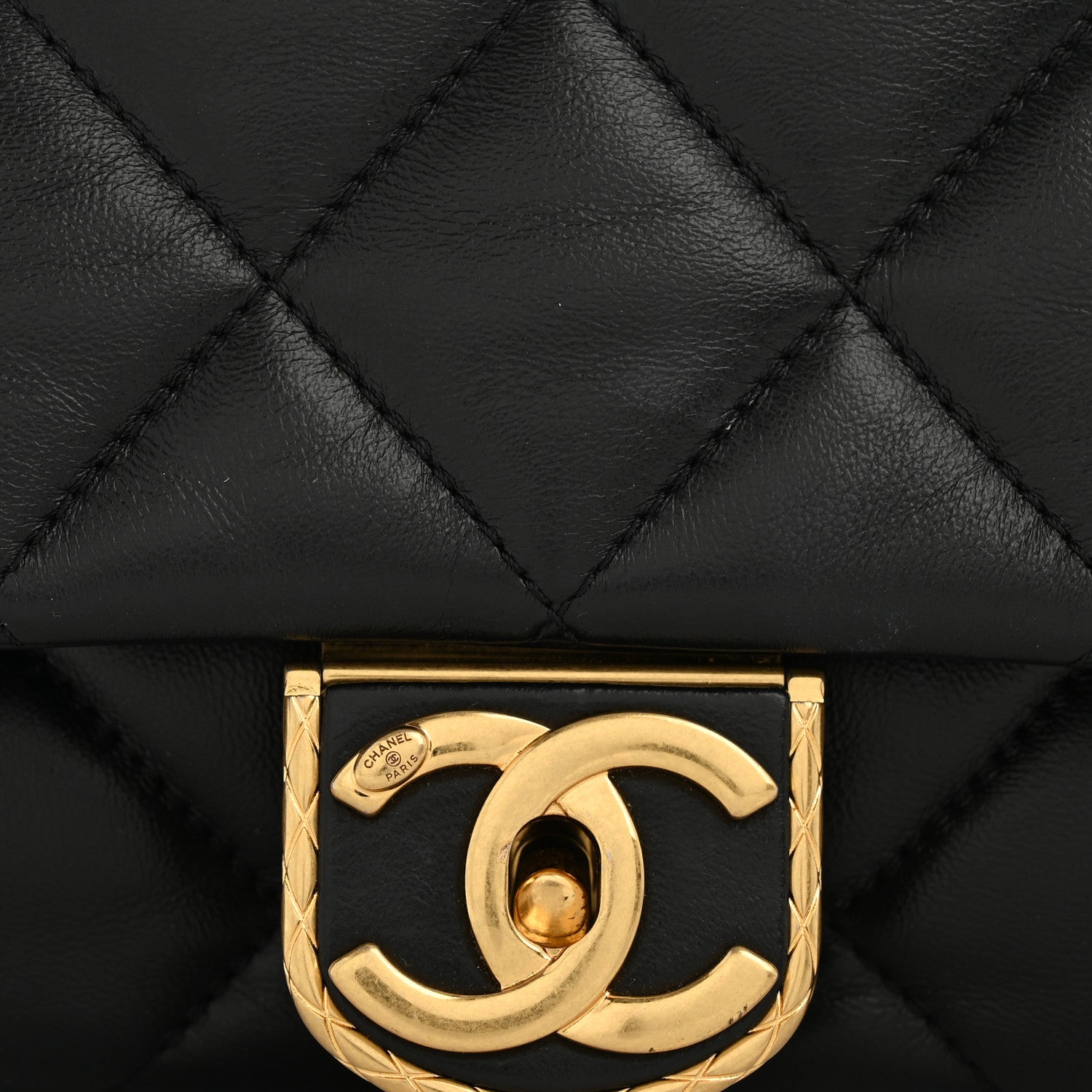 Lambskin Quilted Mini Flap Black