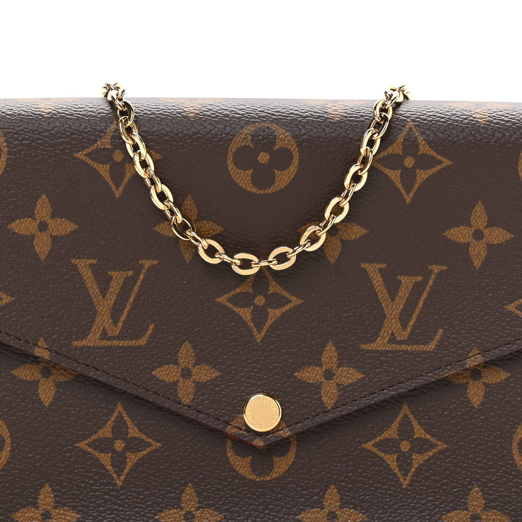Monogram Pochette Felicie Chain Wallet Fuchsia