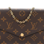 Monogram Pochette Felicie Chain Wallet Fuchsia