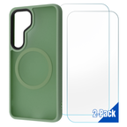 Entronix Bundle Compatible with Galaxy S25 - [Magnetic] Translucent Matte Case & 2 Clear Screen Protectors