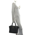 Grainy Calfskin Gemini Tote Black