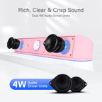 RGB Desktop Soundbar - 2.0 Channel Computer Speaker with Dynamic RGB Audio Effects