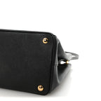 Saffiano Lux Large Galleria Double Zip Tote Black