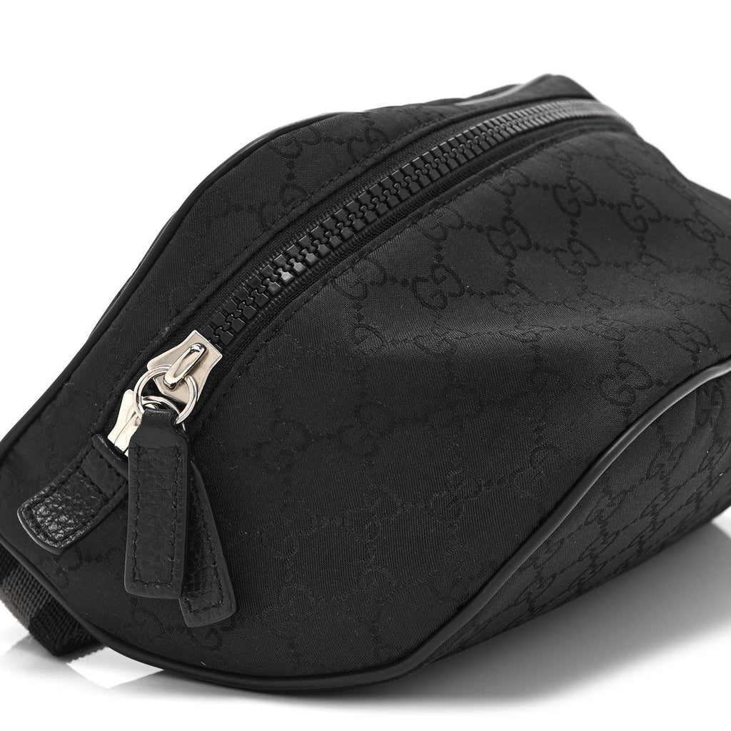 Nylon Monogram Fanny Pack Belt Bag Black