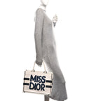 Canvas Embroidered Medium Miss Dior Graffiti Book Tote Navy White