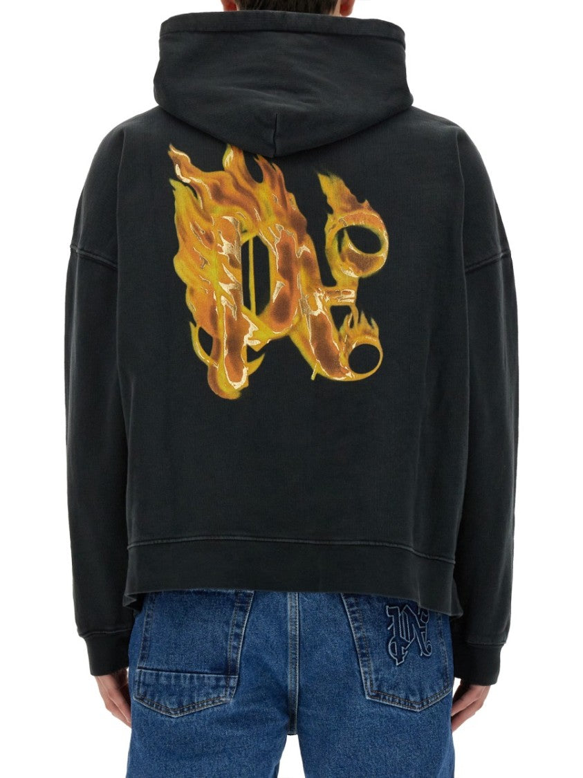 "Burning Monogram" Print-Sweatshirt
