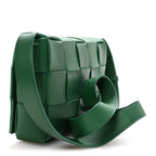 Lambskin Maxi Intrecciato Cassette Crossbody Bag Racing Green