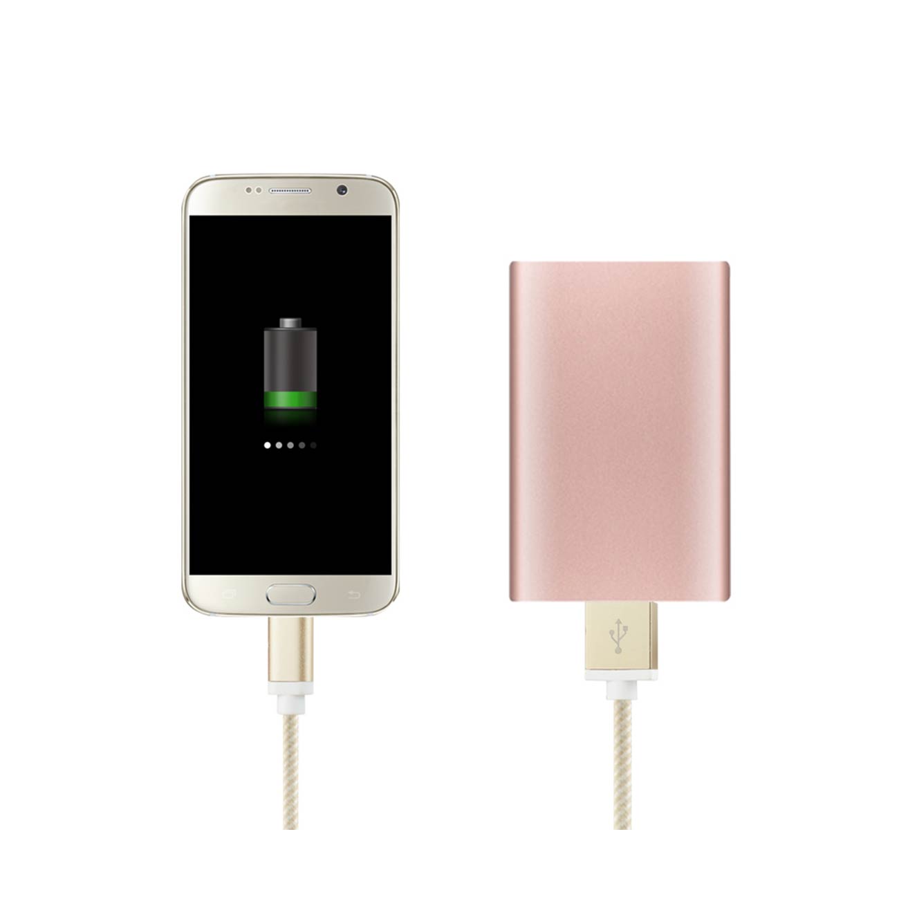 Reiko 3.3Ft Nylon Braided Micro Usb Charging & Sync Data Cable For Android Phones In Gold