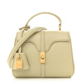 Satinated Calfskin Mini 16 Top Handle Bag Almond Green