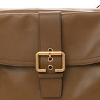 Shiny Calfskin Large Double Carry Camera Bag Dark Khaki