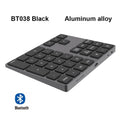 Aluminum Alloy Bluetooth Wireless Numeric Keypad without USB HUB Digital Input Function for Windows; Mac OS; Android laptop PC