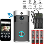 Smart Wireless WiFi Video Doorbell Phone Door Ring Intercom Security Camera Bell includes Doorbell+Battery+Charger+Chime