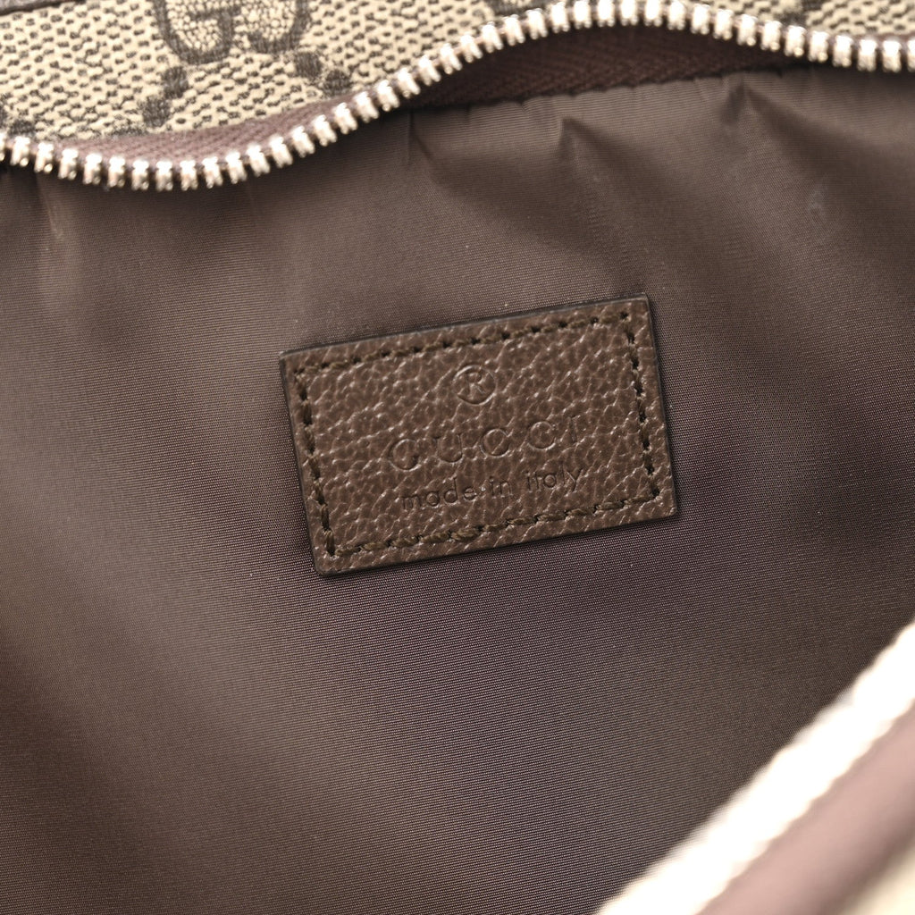 Soft GG Supreme Monogram Textured Dollar Calfskin Web Ophidia Pouch Pocket Belt Bag 85/34 Beige Ebony New Acero Black